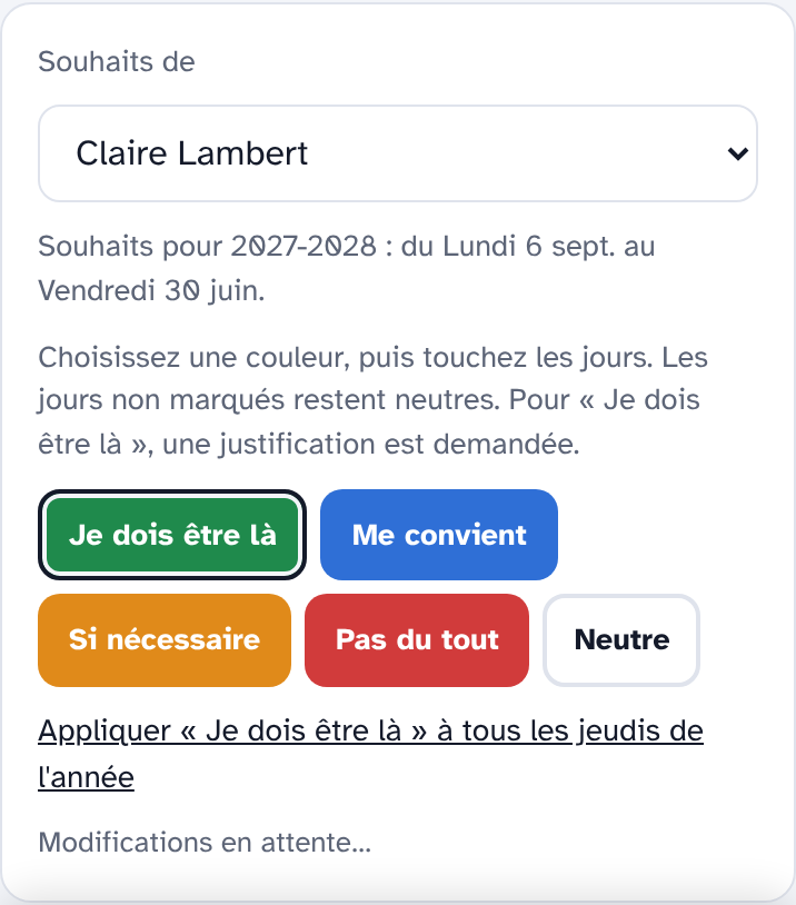 Choix de la couleur et justification